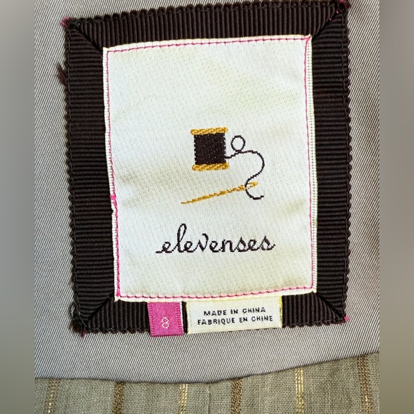 NWOT Elevenses Beige Ruffle Trench Coat with Gold Accents - Picture 11 of 11